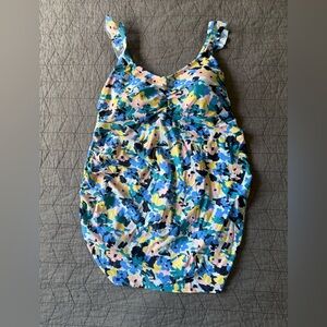 Isabel Maternity Blue Floral Tankini size Large D-DD